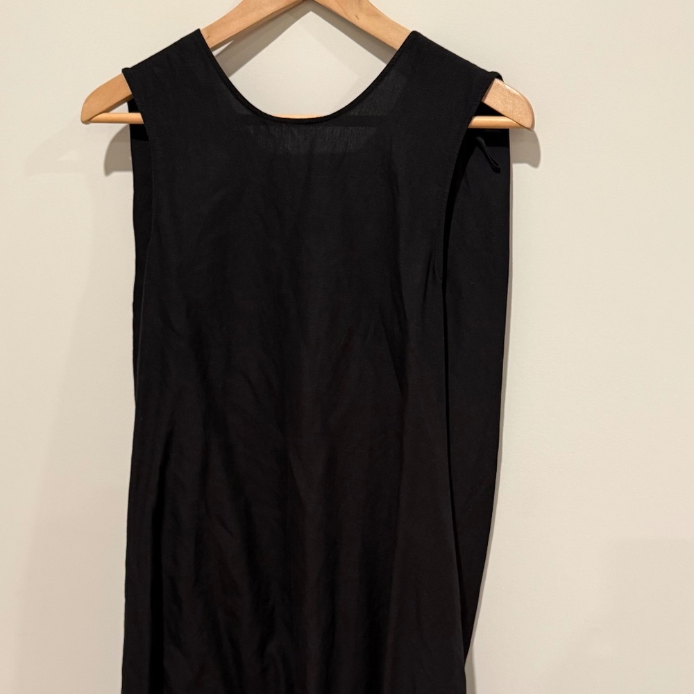 COS sleeveless black loose fit linen blend dress